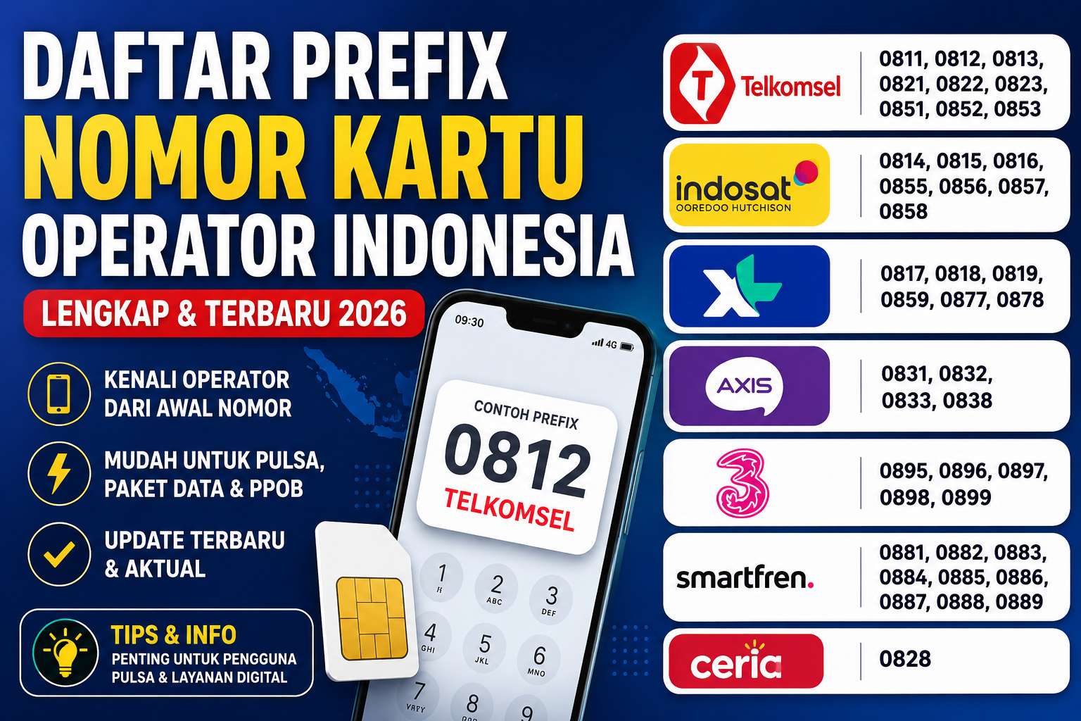 Daftar Prefix Nomor Operator Indonesia Terbaru 2026