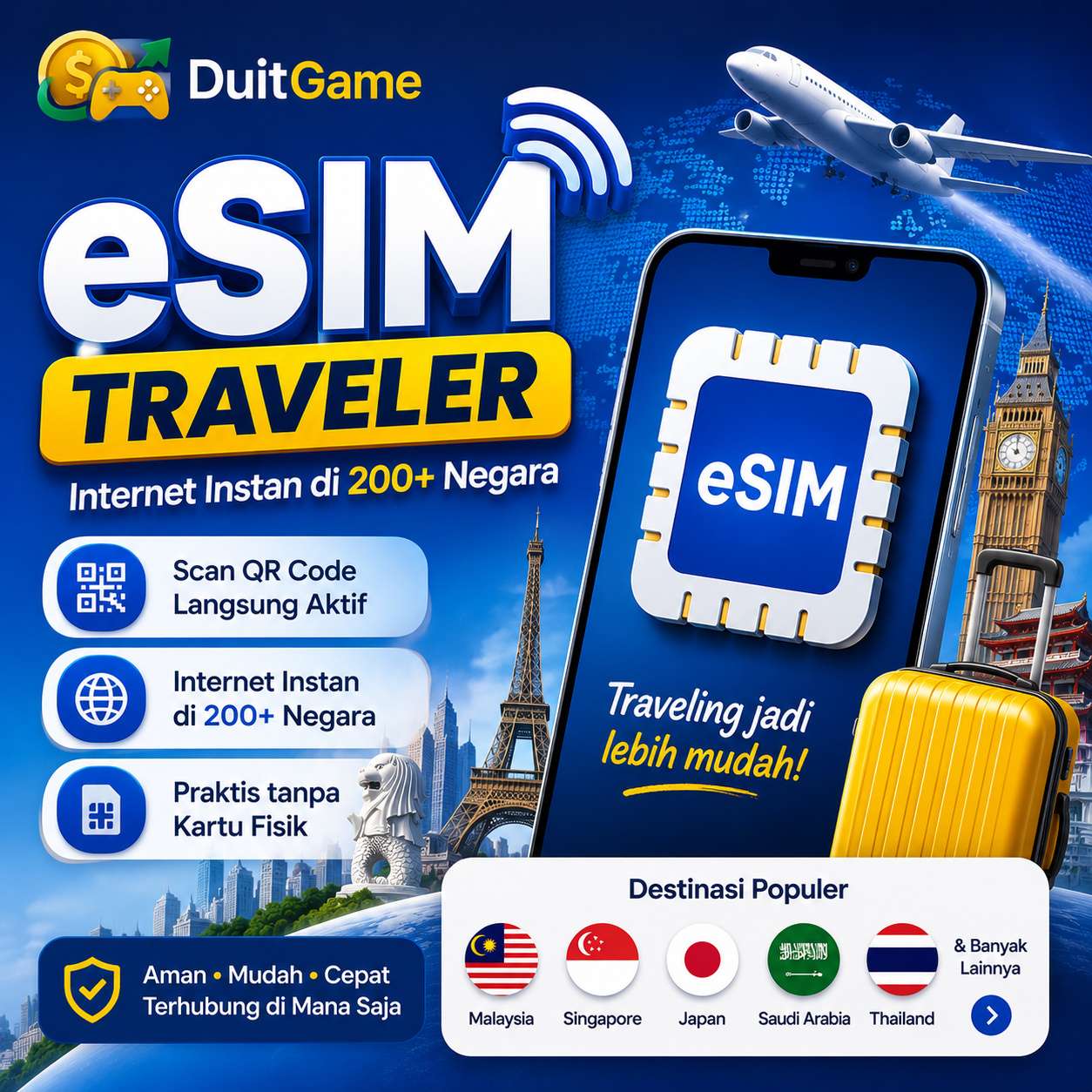 eSIM Travel 1 GB 7 Hari (Indonesia)